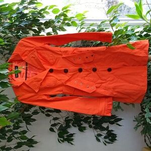 Vintage 90s Bright Orange Trenchcoat